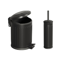 Aqua Bagno Midas Klozet Fırçası + Çöp Kovası 5 Lt -2 Parça Set, Mat Siyah Siyah Aqua Bagno Midas Klozet Fırçası + Çöp Kovası 5 Lt -2 Parça Set, Mat Siyah Siyah