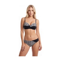 Nbb Kadın Siyah Zebra Desenli Straplez Bikini Takımı Nbb Kadın Siyah Zebra Desenli Straplez Bikini Takımı