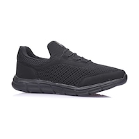 Günlük Erkek Yetişkin Sneaker Büyük Numara 45-50 Spor Ayakkabı Lastik Bağcıklı Nefes Alabilen 110 Siyah - Siyah