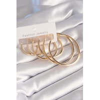 Pirinç Gold Renk Halka Model Kadın Küpe Seti Tj-bkp8799 Altın - Çok Renkli Pirinç Gold Renk Halka Model Kadın Küpe Seti Tj-bkp8799 Altın - Çok Renkli