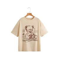Uyguntarz Çocuk Oyuncak Ayı Baskılı Pamuklu Tshirt Bej Uyguntarz Çocuk Oyuncak Ayı Baskılı Pamuklu Tshirt Bej