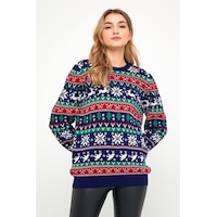 Tarz Cool Lacivert-kırmızı Kadın Christmas Yılbaşı Kazağı-kdncrs001r03s Lacivert-kırmızı Tarz Cool Lacivert-kırmızı Kadın Christmas Yılbaşı Kazağı-kdncrs001r03s Lacivert-kırmızı