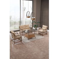 Breda Rattan Örgü Bahçe Balkon Takımı 2+1+1 Cam Masalı Kahve Kahve Breda Rattan Örgü Bahçe Balkon Takımı 2+1+1 Cam Masalı Kahve Kahve