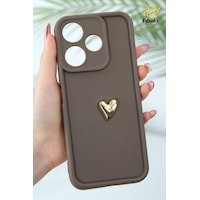Fibaks Redmi 13 4G Uyumlu Kılıf 3d Kalp Tasarımlı Kahverengi Desenli Yumuşak Kamera Korumalı Silikon Kapak Fibaks Redmi 13 4G Uyumlu Kılıf 3d Kalp Tasarımlı Kahverengi Desenli Yumuşak Kamera Korumalı Silikon Kapak