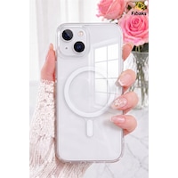 Fibaks iPhone 13/14/15 Uyumlu Kılıf Magsafe Wireless Kablosuz Şarj Destekli Sert Şeffaf Darbe Emici Kap Fibaks iPhone 13/14/15 Uyumlu Kılıf Magsafe Wireless Kablosuz Şarj Destekli Sert Şeffaf Darbe Emici Kap