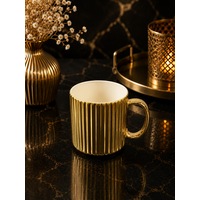 Porselen Gold Gümüş Lüsterli Çizgili Çay Kahve Kupası Bardak Kupa 350ml Porselen Gold Gümüş Lüsterli Çizgili Çay Kahve Kupası Bardak Kupa 350ml