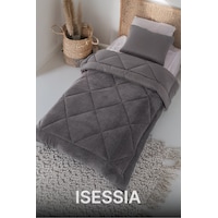 Lüks Wellsoft Çift Taraflı Yumuşak 4 Mevsim Konfor Yorgan Seti Yorgan Uyku Seti 155 X 215 Cm Antrasit