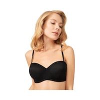 Cottonhill Siyah Balenli Toparlayıcı Dolgusuz Straplez Lotus Sütyen Siyah Cottonhill Siyah Balenli Toparlayıcı Dolgusuz Straplez Lotus Sütyen Siyah