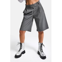 it's basic Kadın Gri S6 Baggy Fit Maxi Boy Bermuda Şort Gri Melanj it's basic Kadın Gri S6 Baggy Fit Maxi Boy Bermuda Şort Gri Melanj