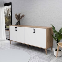 1676 Hera ( Ahşap Ayaklı ) Modern Konsol Sepet - Beyaz 180 CM 1676 Hera ( Ahşap Ayaklı ) Modern Konsol Sepet - Beyaz 180 CM