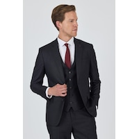 İmza Düz Filafil Mono Yaka Tam Astar Yelekli 6 Drop Slim Fit Takım Elbise 1001250171 Koyu Antrasit İmza Düz Filafil Mono Yaka Tam Astar Yelekli 6 Drop Slim Fit Takım Elbise 1001250171 Koyu Antrasit