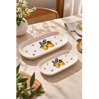 Porsima Lemon Porselen 2li Kayık Tabak Seti - Oval Kahvaltılık Sunumluk Seti Beyaz Porsima Lemon Porselen 2li Kayık Tabak Seti - Oval Kahvaltılık Sunumluk Seti Beyaz