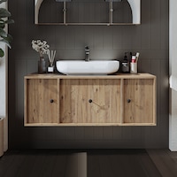 Gusto Ayaksız Oval Lavabolu Mdf 120 Cm Çekmeceli Banyo Dolabı Atl Atlantik Çam Gusto Ayaksız Oval Lavabolu Mdf 120 Cm Çekmeceli Banyo Dolabı Atl Atlantik Çam