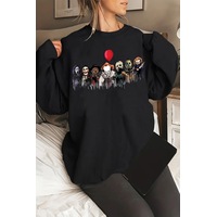 Uyguntarz Korku Karakterleri Baskılı Unisex Oversize Sweatshirt Antrasit Uyguntarz Korku Karakterleri Baskılı Unisex Oversize Sweatshirt Antrasit