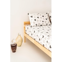 Soley Mix & Match Lover %100 Pamuk Tek Kişilik Çarşaf Seti Beyaz