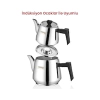 Kahramanlar Luna Orta Boy Black Çaydanlık Takımı Siyah