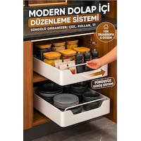 Çok Amaçlı Raylı Dolap İçi Çekmece Organizer Sürgülü Mutfak Banyo Kiler Düzenleyici Organizer 1 Adet Beyaz Çok Amaçlı Raylı Dolap İçi Çekmece Organizer Sürgülü Mutfak Banyo Kiler Düzenleyici Organizer 1 Adet Beyaz