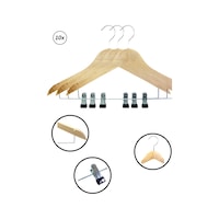 Natural Ahşap Mandallı Etek ve Pantolon Askısı 10 Adet Kahverengi Natural Ahşap Mandallı Etek ve Pantolon Askısı 10 Adet Kahverengi