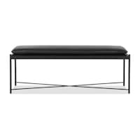 Essa Modern Suni Deri Döşemeli Metal Ayaklı Bench Gri Essa Modern Suni Deri Döşemeli Metal Ayaklı Bench Gri