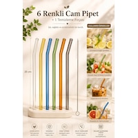 Perotti Straw 6'lı Renkli Cam Eğimli Isıya Dayanıklı Pipet Perotti Straw 6'lı Renkli Cam Eğimli Isıya Dayanıklı Pipet