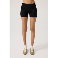 Los Ojos Siyah Katlanabilir Bel Detaylı Şort Lounge Shorts Siyah Siyah Los Ojos Siyah Katlanabilir Bel Detaylı Şort Lounge Shorts Siyah Siyah