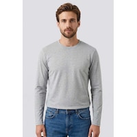 Tommy Life Gri Melanj Standart Fit Basic O Yaka Erkek Sweatshirt - 87997 G1 Melanj Tommy Life Gri Melanj Standart Fit Basic O Yaka Erkek Sweatshirt - 87997 G1 Melanj