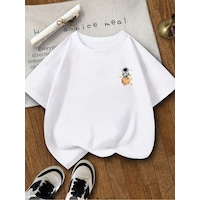 Uyguntarz Unisex Çocuk Galaksi Baskılı Pamuklu Tshirt Beyaz Uyguntarz Unisex Çocuk Galaksi Baskılı Pamuklu Tshirt Beyaz