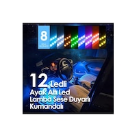 Mega Oto Market Ayak Altı 12 Ledli Lamba Sese Duyarlı Led Müziğe Duyarlı Led Kumandalı Mega Oto Market Ayak Altı 12 Ledli Lamba Sese Duyarlı Led Müziğe Duyarlı Led Kumandalı