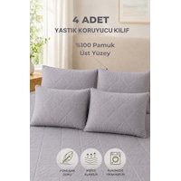 Formeya Pamukkale Alez Gri %100 Pamuk Kapitone Yastık Koruyucu Alez 4 Adet 50X70 Formeya Pamukkale Alez Gri %100 Pamuk Kapitone Yastık Koruyucu Alez 4 Adet 50X70