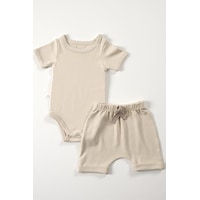 Tinylamb Elation Filbert Şort Ve Bodysuit Takım - 2 Parça Taş Tinylamb Elation Filbert Şort Ve Bodysuit Takım - 2 Parça Taş