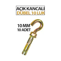 Açık Kancalı Çelik Dübel 10 Luk 10 Adet Diğer Açık Kancalı Çelik Dübel 10 Luk 10 Adet Diğer