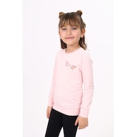 Toontoy Kids Toontoy Kız Çocuk Yusufcuk Nakışlı Tişört Pudra