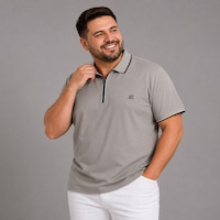 Büyük Beden Pamuklu Rahat Kalıp Günlük Kullanım Polo Yaka Erkek Tişört Taş Büyük Beden Pamuklu Rahat Kalıp Günlük Kullanım Polo Yaka Erkek Tişört Taş