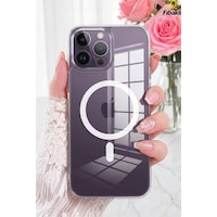 Fibaks iPhone 14 Pro Max Uyumlu Kılıf Magsafe Wireless Kablosuz Şarj Destekli Sert Şeffaf Darbe Emici Kapak Fibaks iPhone 14 Pro Max Uyumlu Kılıf Magsafe Wireless Kablosuz Şarj Destekli Sert Şeffaf Darbe Emici Kapak