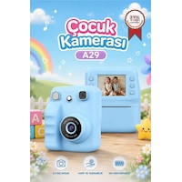 Dijital Fotoğraf Makineleri Çocuk Termal Resim Kağıt Baskılı Yazıcı Kamera Video Makinesi A29 Mavi Dijital Fotoğraf Makineleri Çocuk Termal Resim Kağıt Baskılı Yazıcı Kamera Video Makinesi A29 Mavi
