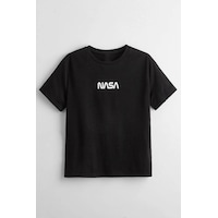 Uyguntarz Çocuk Nasa Pamuklu Tshirt Siyah Uyguntarz Çocuk Nasa Pamuklu Tshirt Siyah