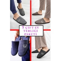 N Moda 5'li Paket Erkek Kadın Terlik Misafir Terliği Ev Terliği Çeyiz Bohça Paketi 5 Çift Erkek Ekose N Moda 5'li Paket Erkek Kadın Terlik Misafir Terliği Ev Terliği Çeyiz Bohça Paketi 5 Çift Erkek Ekose