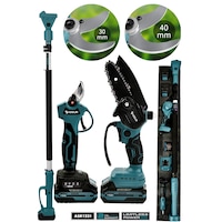 Assur Asr1231 3'lü Set 21v Çift Akülü Teleskopik Kollu Bağ Makası & Budama Testeresi Mavi Assur Asr1231 3'lü Set 21v Çift Akülü Teleskopik Kollu Bağ Makası & Budama Testeresi Mavi