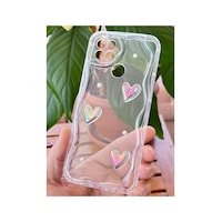 Fibaks Oppo A15/a15s Uyumlu Kılıf 3d Kalpli İnci Tasarımlı Desenli Kamera Korumalı Şeffaf Silikon Kapak Fibaks Oppo A15/a15s Uyumlu Kılıf 3d Kalpli İnci Tasarımlı Desenli Kamera Korumalı Şeffaf Silikon Kapak
