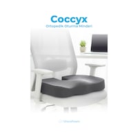Viscofoam Ortopedik Oturma Minderi Hemeroid Kuyruk Sokumu Coccyx Oturma Minderi Visco Minder Gri