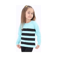 Toontoy Kids Toontoy Kız Çocuk Baskılı Bisiklet Yaka Uzun Kollu Çizgili Tişört Su Yeşili Toontoy Kids Toontoy Kız Çocuk Baskılı Bisiklet Yaka Uzun Kollu Çizgili Tişört Su Yeşili