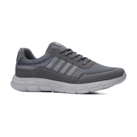 Günlük Erkek Sneaker Yetişkin Büyük Numara Spor Ayakkabı Fileli Bağcıklı Rahat Esnek 050 Füme