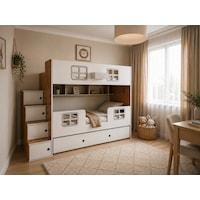 Yuvam Fonksiyonel Merdivenli Yavrulu Ranza Bc 90 x 190 CM Yuvam Fonksiyonel Merdivenli Yavrulu Ranza Bc 90 x 190 CM