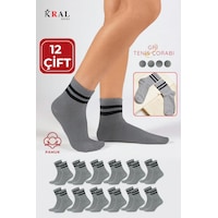 Kral Socks Erkek Kadın 12 Çift Çizgili Kolej Tenis Çorabı Pamuklu Terletmez Çorap Gri Kral Socks Erkek Kadın 12 Çift Çizgili Kolej Tenis Çorabı Pamuklu Terletmez Çorap Gri
