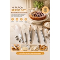 Porsima 3160 10 Parça Pasta Ve Tatlı Servis Seti Kek Pasta Şekillendirme Seti Beyaz Beyaz Porsima 3160 10 Parça Pasta Ve Tatlı Servis Seti Kek Pasta Şekillendirme Seti Beyaz Beyaz