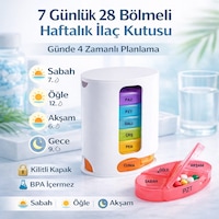 Polham 7 Günlük 28 Bölmeli Haftalık İlaç Kutusu Kilitli Kapak, Bpa İçermez, Günde 4 Zamanlı İlaç Ve Takviye Düzenleyici Beyaz Polham 7 Günlük 28 Bölmeli Haftalık İlaç Kutusu Kilitli Kapak, Bpa İçermez, Günde 4 Zamanlı İlaç Ve Takviye Düzenleyici Beyaz