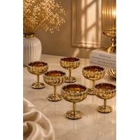 6 Lı Gold Kaplama Cam Ayaklı Kahve Yanı Lokumluk Kahvaltılık Kase Sunumluk Reçellik 50ml 6 Lı Gold Kaplama Cam Ayaklı Kahve Yanı Lokumluk Kahvaltılık Kase Sunumluk Reçellik 50ml