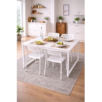5'li Mutfak Masa Takımı, 4 Sandalye Ve 1 Masa, Yemek Odası, Bahçe Takımı, 4 Kişilik, Metal Ayaklı Masa: Beyaz/beyaz - Sandalye: Beyaz 5'li Mutfak Masa Takımı, 4 Sandalye Ve 1 Masa, Yemek Odası, Bahçe Takımı, 4 Kişilik, Metal Ayaklı Masa: Beyaz/beyaz - Sandalye: Beyaz