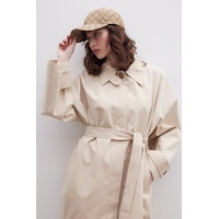 Manuka Stokholm Şal Detaylı Oversize Trençkot Bej Manuka Stokholm Şal Detaylı Oversize Trençkot Bej