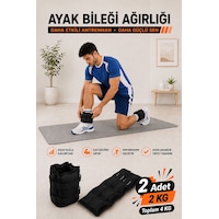 Spor Byfit 2 Kg x 2 Adet Siyah El veya Ayak Bileği Ağırlığı Siyah